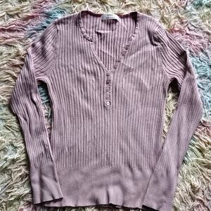 Marks & Spencer Lilac Long Sleeve Ribbed Top